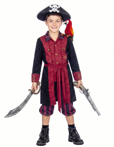 Déguisement Pirate bordeaux et noir luxe garçon