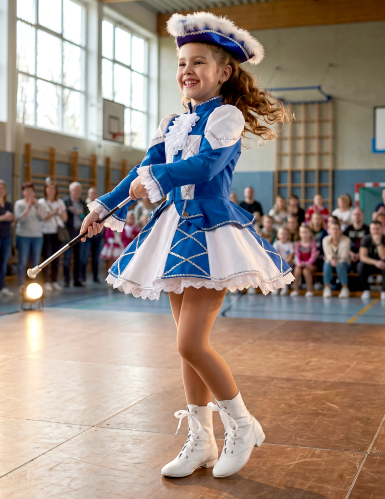 Déguisement Majorette bleue luxe fille