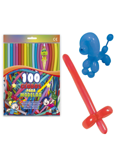 100 Ballons à modeler couleurs variées
