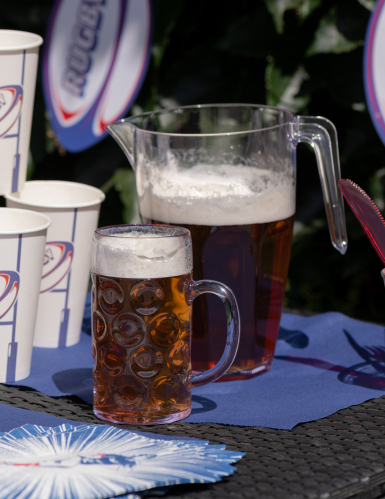 Chope à bière plastique transparente 1 L