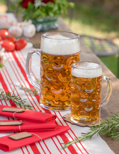 Chope à bière plastique transparente 1 L