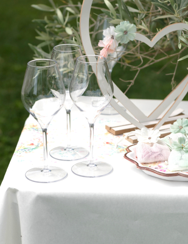 Verre à vin sur pied plastique transparent 47 cl