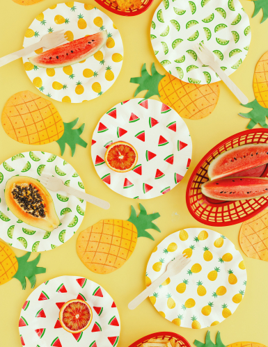 20 Serviettes en papier ananas 18,5 x 10,2 cm