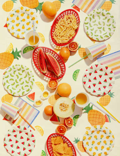 20 Serviettes en papier ananas 18,5 x 10,2 cm