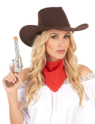 Chapeau cowboy marron effet suédé adulte