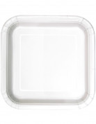 14 assiettes carrées en carton blanches 23 cm jetables