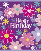 8 sacs de fête happy birthday fleurs 18 x 23 cm pour cadeaux