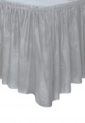 Jupe de table en plastique argent adhésive 4m26