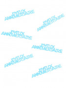 Confettis de table en bois joyeux anniversaire turquoise 15 g, 5,5 cm