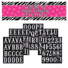 Bannière personnalisée zèbre rose avec lettres