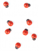10 coccinelles en bois rouges et noires 1,5 cm pour décoration