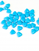 Dragées mini coeur chocolat couleur turquoise 250 gr pour communion