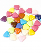 Dragées mini cœur chocolat multicolore 250 gr pour communion