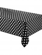Nappe plastique noire à pois blancs rectangulaire 137 x 274 cm