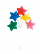 Décoration gâteau étoiles colorées en plastique