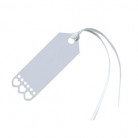 10 étiquettes blanches coeur avec ruban satin 7 x 2 cm pour mariage