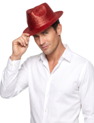 Chapeau pailleté rouge adulte