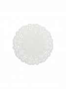10 petits napperons en papier dentelle blanc 11,5 cm