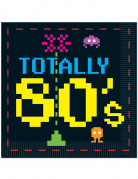 16 serviettes en papier années 80's 33 x 33 cm motifs jeux vidéo
