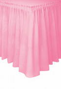 Jupe de table rose clair en plastique 73 x 426 cm adhésive