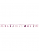 Bannière baby shower elephant rose articulée 1,60 m