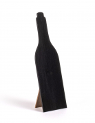 Menu ardoise bouteille de vin 25 cm en bois avec pied