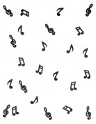 24 notes de musique en bois noir confettis de table