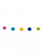 Guirlande boules alvéolées multicolores 213 cm et 11 pompons