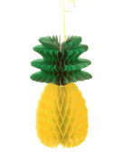 Décoration ananas alvéolé 30 cm jaune et vert
