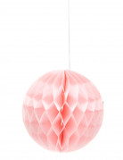 Boule papier alvéolée rose bonbon 12 cm à suspendre