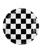 10 Assiettes en carton damier 23 cm