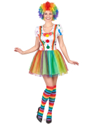 Déguisement clown peinture multicolore femme