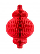 Lanterne alvéolée rouge en papier 30 cm à suspendre