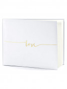 Livre d'or blanc love 24 x 18 cm avec lettres dorées