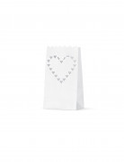 10 lanternes en papier de sol coeur 15 x 9 x 26 cm mariage ignifugé