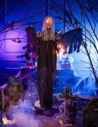 Décoration à suspendre ange noir de la mort lumineux 110 cm