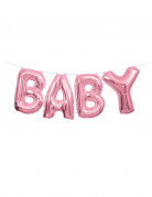 Guirlande ballon aluminium baby rose 2,5m pour baby shower