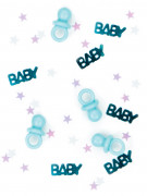 Confettis tétine baby bleu 14 g pour baby shower