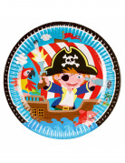 8 assiettes en carton pirate petit moussaillon 23 cm pour anniversaire