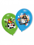 6 ballons latex pirates verts et bleus
