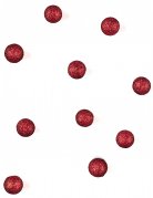 40 boules de décoration pailletées rouge 10 mm en mousse