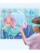 Jeu de fête jolie sirène avec hippocampe rose