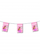 Guirlande papier baptême fille rose 4,5 m