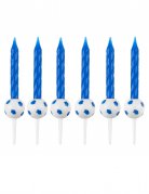 12 bougies d'anniversaire football avec supports ballons