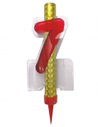 Fontaine lumineuse numéro 7 rouge 12 cm pour anniversaire