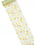 Chemin de table intissé ananas blanc et jaune 15 cm x 5 m