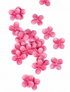24 décorations de table pétales de fleurs fuchsia 3 cm en tissu
