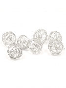 12 boules de décoration métal argenté 2 cm pour table et mariage