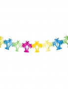Guirlande papier palmiers multicolores 4 m pour soirée tropicale