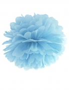 Pompon à suspendre en papier de soie bleu 25 cm
